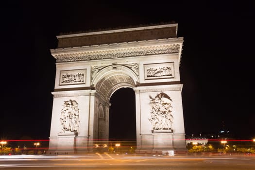 The Famous Arc de Triomphe in Paris, France in the summer of 2016