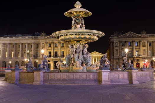 Typical french fountain in the place de la concorde