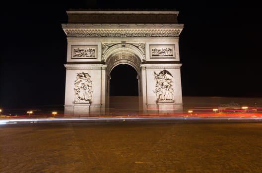 The Famous Arc de Triomphe in Paris, France in the summer of 2016