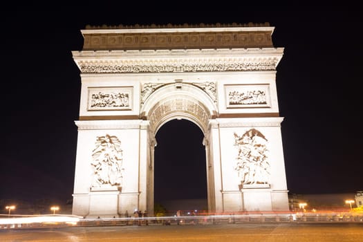 The Famous Arc de Triomphe in Paris, France in the summer of 2016