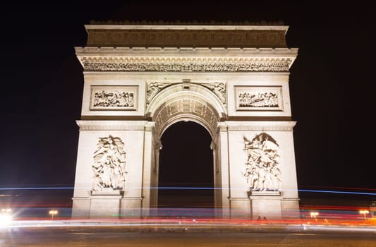 The Famous Arc de Triomphe in Paris, France in the summer of 2016