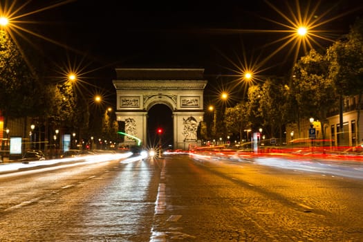 The Famous Arc de Triomphe in Paris, France in the summer of 2016