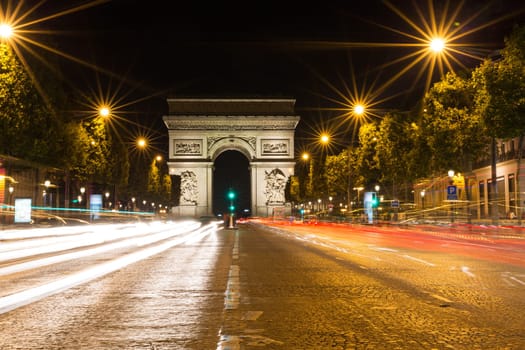The Famous Arc de Triomphe in Paris, France in the summer of 2016