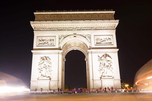 The Famous Arc de Triomphe in Paris, France in the summer of 2016