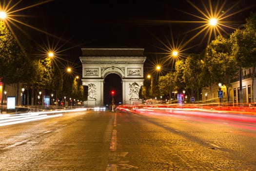 The Famous Arc de Triomphe in Paris, France in the summer of 2016
