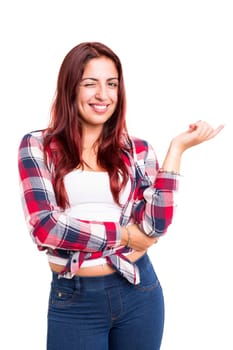 Studio shot of a beautiful young casual woman