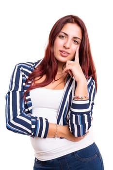 Studio shot of a beautiful young casual woman