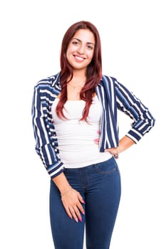 Studio shot of a beautiful young casual woman