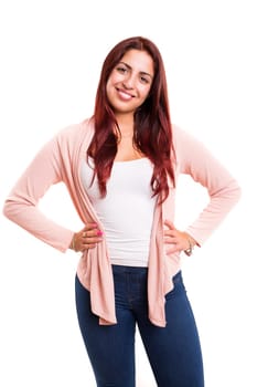 Studio shot of a beautiful young casual woman