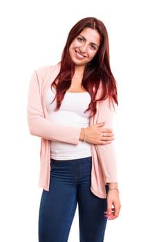 Studio shot of a beautiful young casual woman