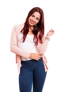 Studio shot of a beautiful young casual woman