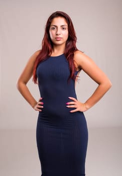 Studio shot of a beautiful young casual woman