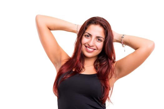 Studio shot of a beautiful young casual woman