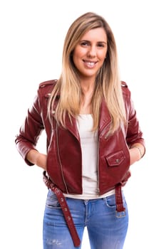 Studio shot of a beautiful young casual woman