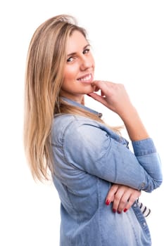 Studio shot of a beautiful young casual woman