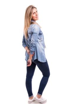 Studio shot of a beautiful young casual woman