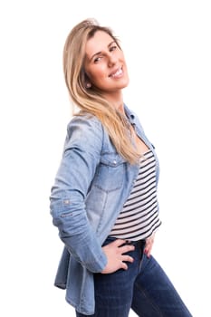 Studio shot of a beautiful young casual woman
