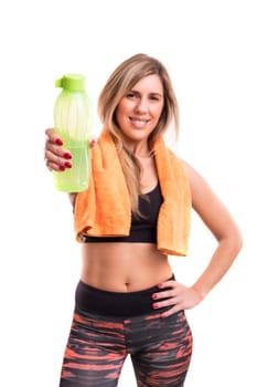 Young woman in great shape - fitness concept