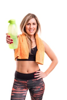 Young woman in great shape - fitness concept