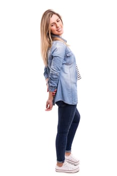 Studio shot of a beautiful young casual woman