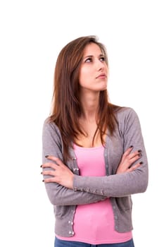 Studio shot of a beautiful young casual woman