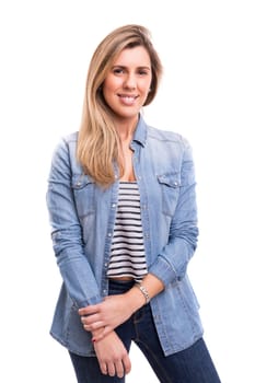 Studio shot of a beautiful young casual woman