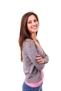 Studio shot of a beautiful young casual woman