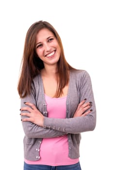 Studio shot of a beautiful young casual woman