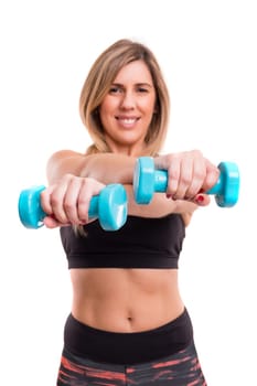 Young woman in great shape - fitness concept