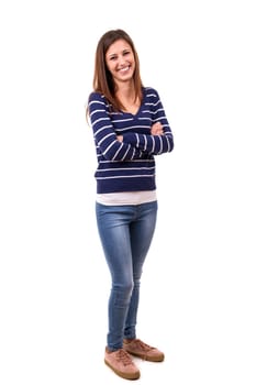 Studio shot of a beautiful young casual woman