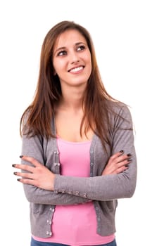 Studio shot of a beautiful young casual woman