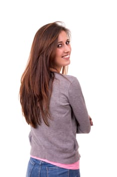 Studio shot of a beautiful young casual woman