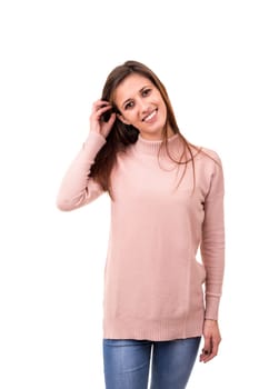 Studio shot of a beautiful young casual woman