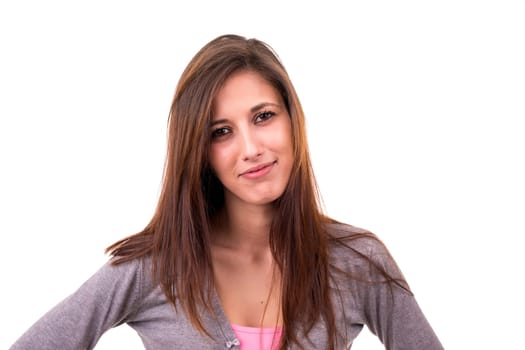 Studio shot of a beautiful young casual woman