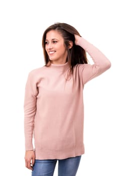 Studio shot of a beautiful young casual woman