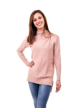 Studio shot of a beautiful young casual woman