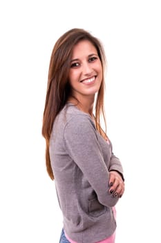 Studio shot of a beautiful young casual woman