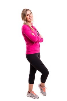 Young woman in great shape - fitness concept