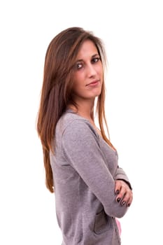 Studio shot of a beautiful young casual woman