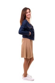 Studio shot of a beautiful young casual woman