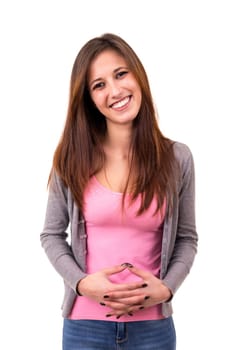 Studio shot of a beautiful young casual woman