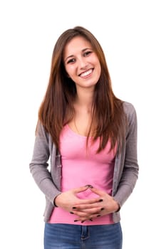 Studio shot of a beautiful young casual woman