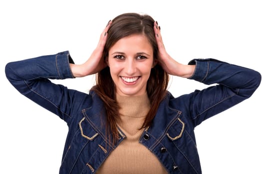 Studio shot of a beautiful young casual woman