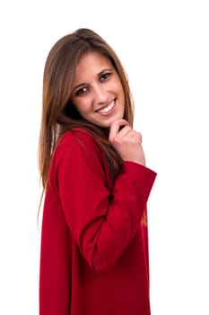 Studio shot of a beautiful young casual woman