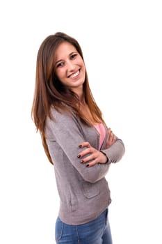 Studio shot of a beautiful young casual woman