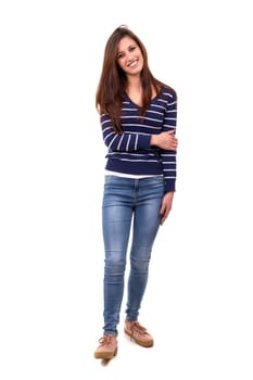 Studio shot of a beautiful young casual woman