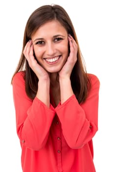 Studio shot of a beautiful young casual woman