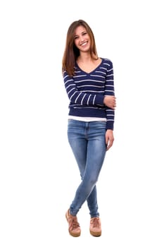 Studio shot of a beautiful young casual woman