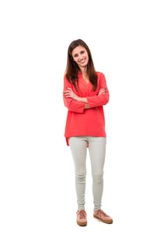 Studio shot of a beautiful young casual woman