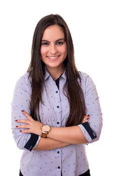Studio shot of a beautiful young casual woman